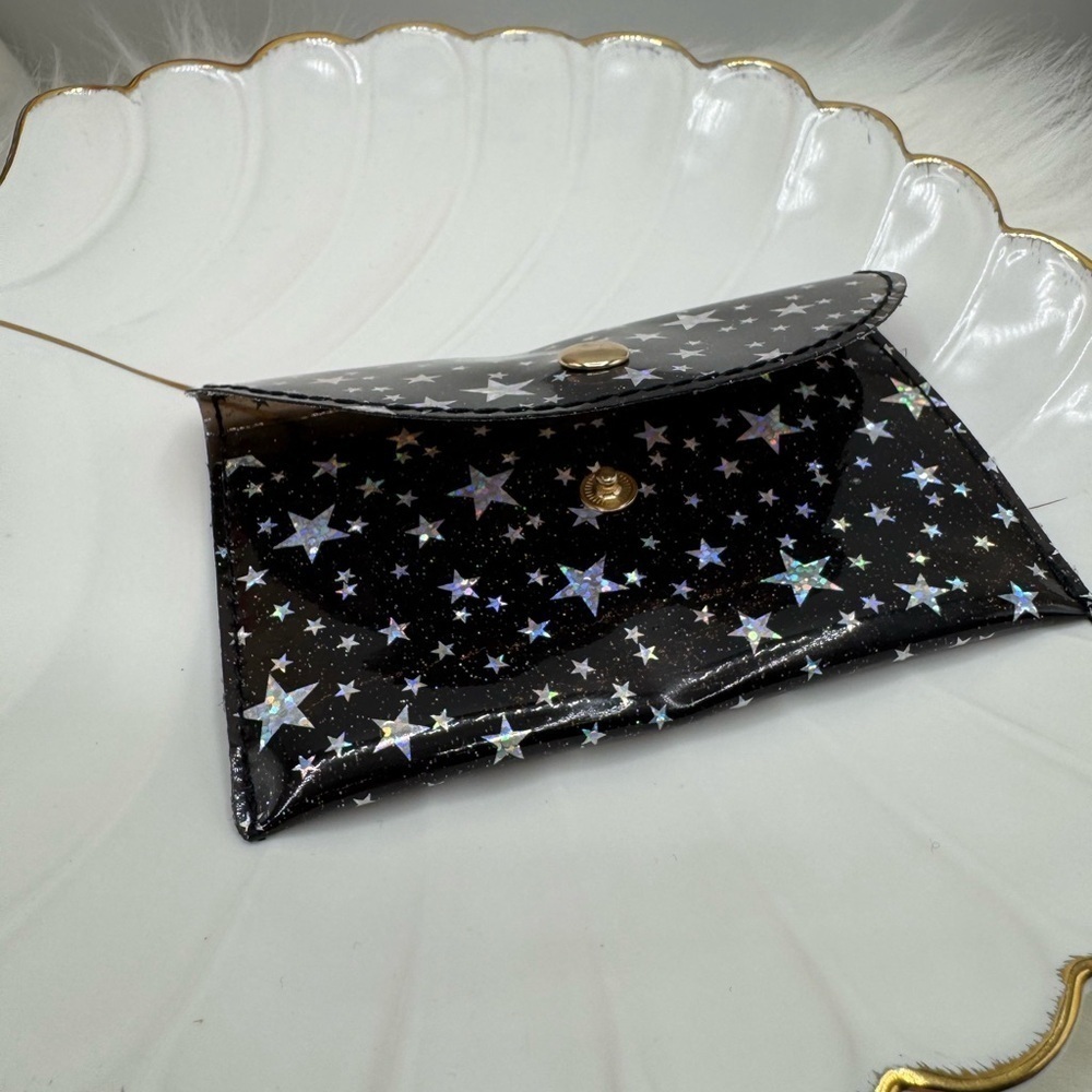 Starry Star Night Black Clear Card Case Wallet - Picture 4 of 6